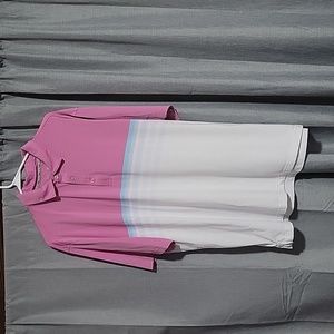 Walter Hagen pink and white polo shirt. Men's XXL.